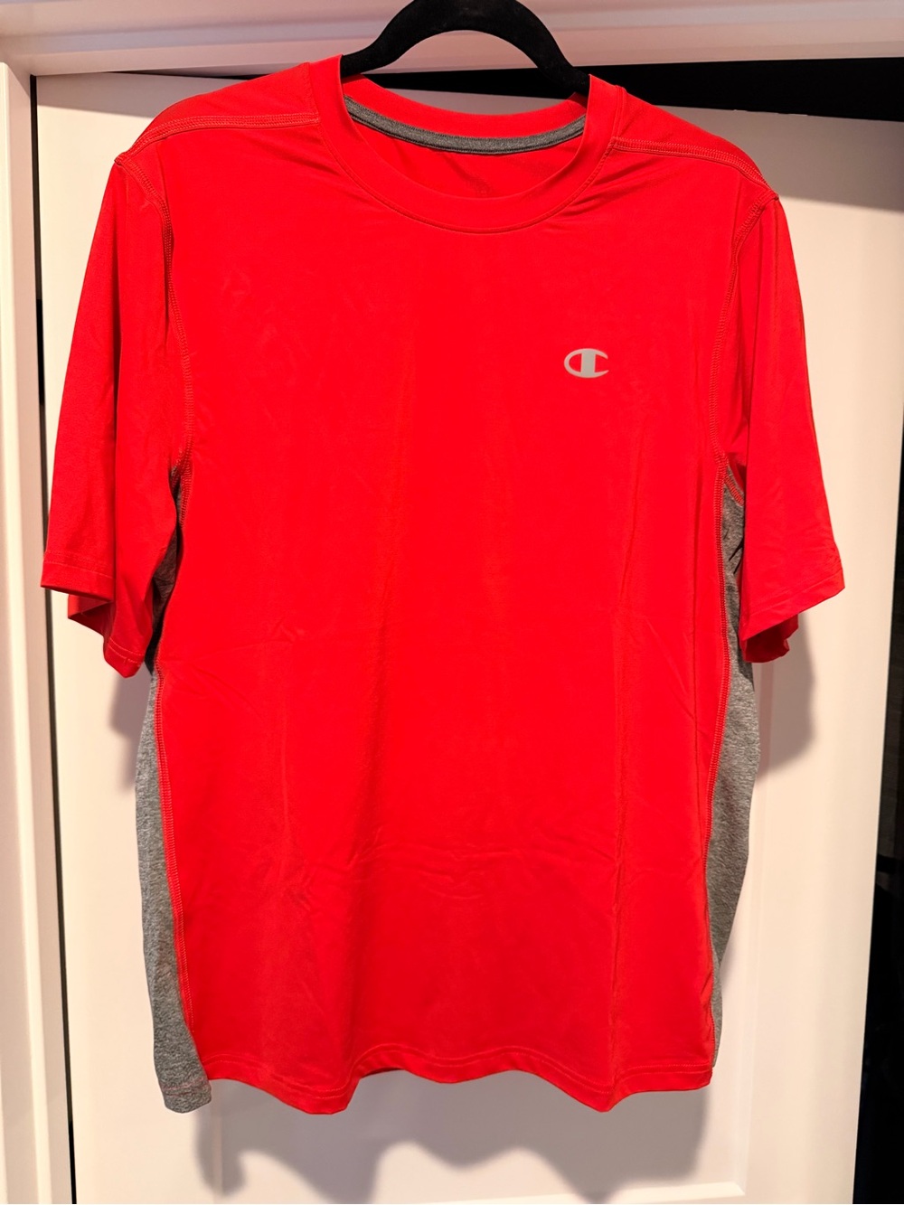 Champion Double Dry Performance Athletic Shirt Red Gray Size Large